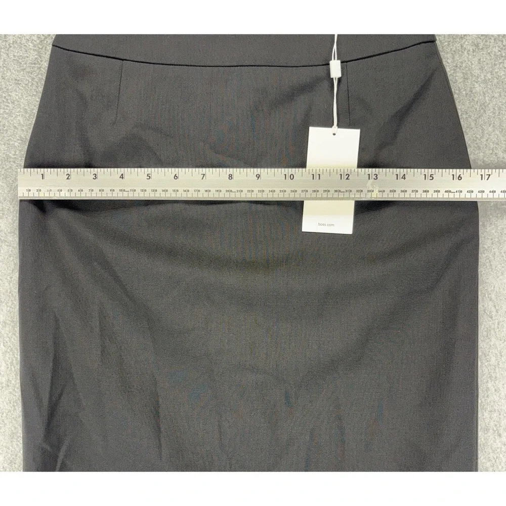 Hugo Boss Vilea Wool Blend Pencil Skirt Black US 2 IT 38 Career‎ Office NWT